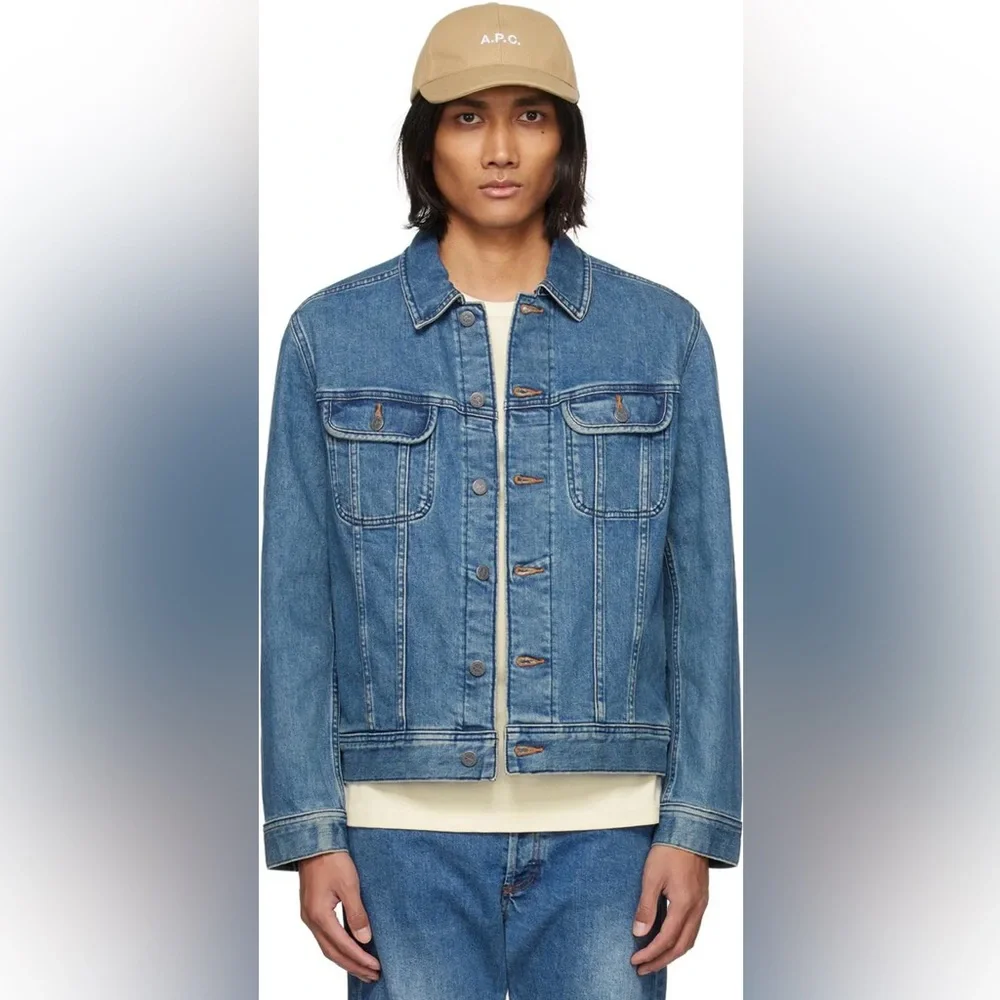 A.P.C. Washed Stretch New Denim Jacket - Picture 1 of 9